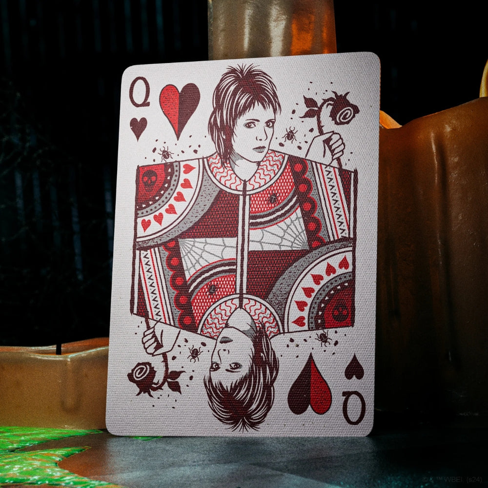 Queen of hearts card from a deck of beetlejuice playing cards