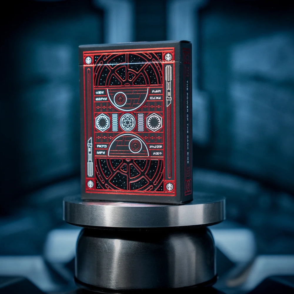picture of the front of a deck of star wars playing cards, dark side theme