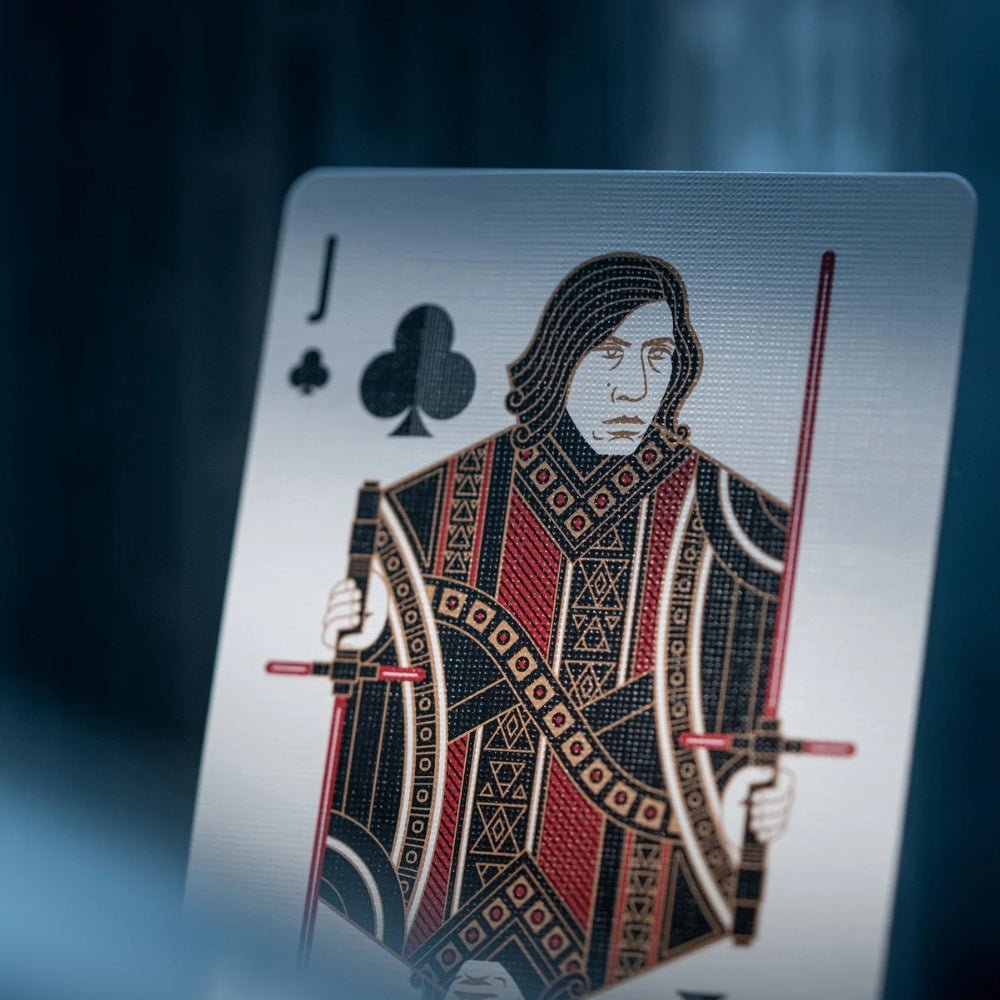 close up of the jack of clubs from a set of star wars playing cards
