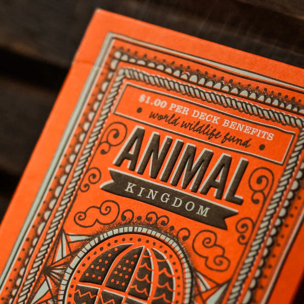 Close up of the front of a deck of animal kingdom playing cards