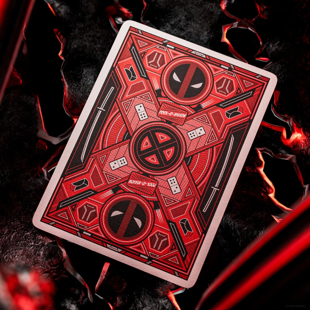 back of a deadpool playing cards