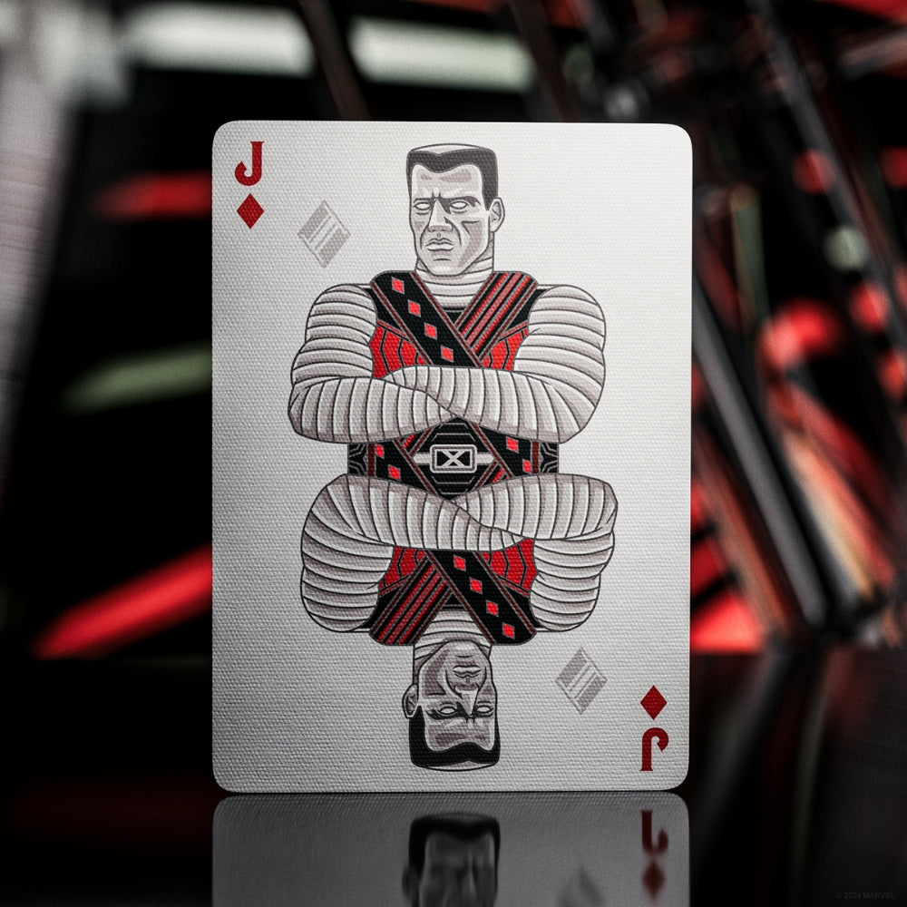 jack of diamonds taken from a set of deadpool playing cards