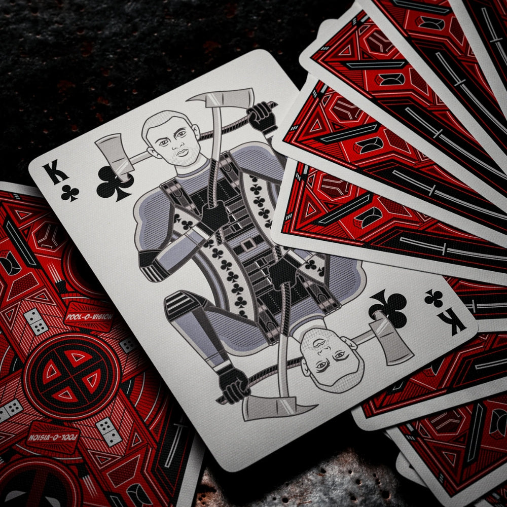 King of clubs from a deck of deadpool playing cards