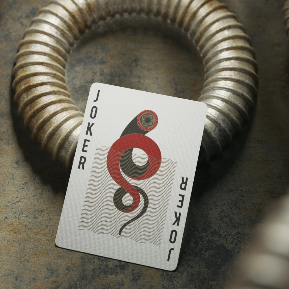 Joker card from the dune deck of playing cards: featuring a sandworm