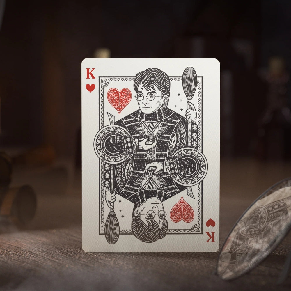 King of hearts playing card (featuring harry potter himself), from the harry potter playing cards deck