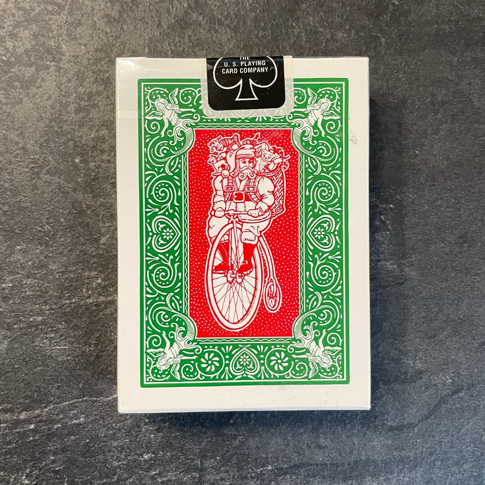 Santa Back Playing Cards (Green)