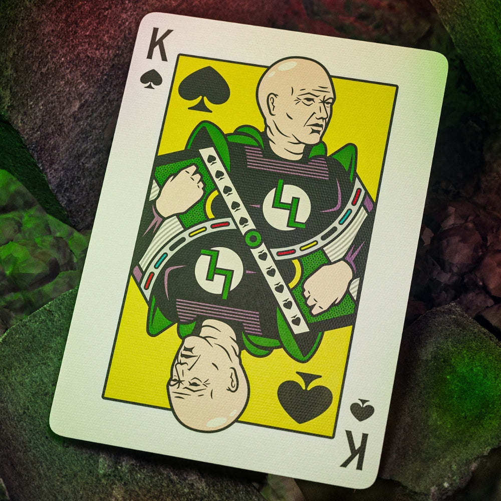 King of spades playing cards, taken from a deck of superman playing cards