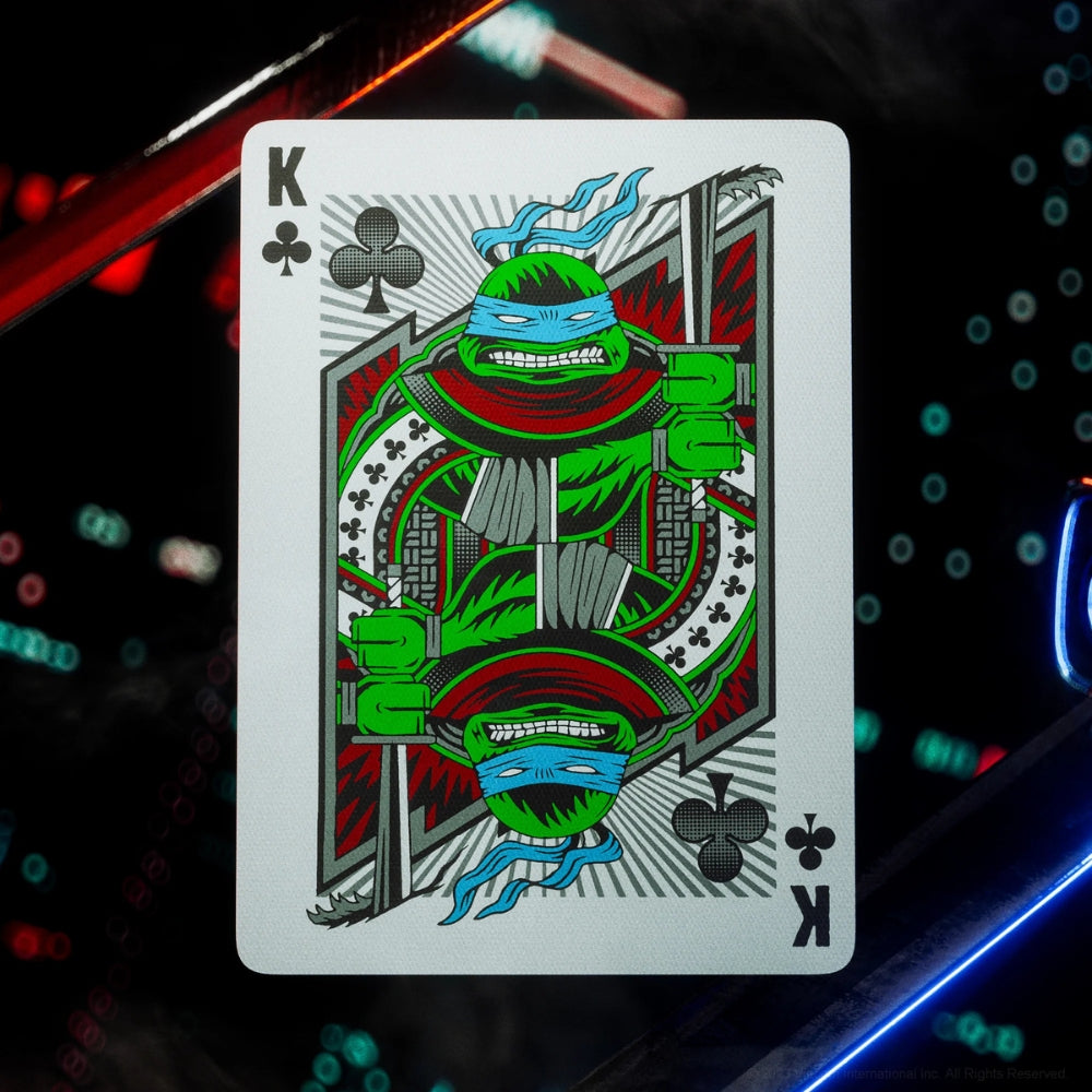 King of clubs card taken from a deck of teenage mutant ninja turtles playing cards