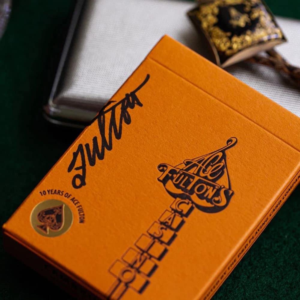 Ace Fulton’s 10 Year Anniversary Sunset Orange Playing Cards (Signed)