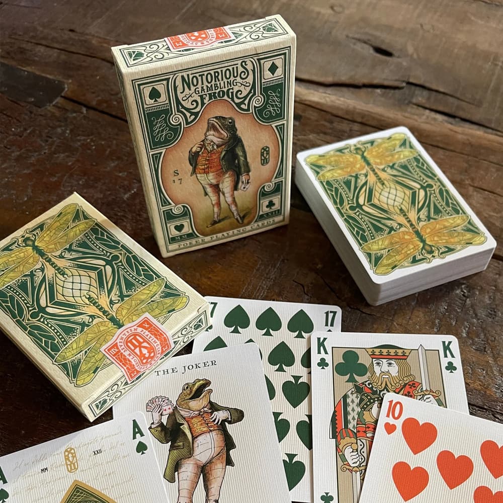 Notorious Gambling Frog (Green) Playing Cards