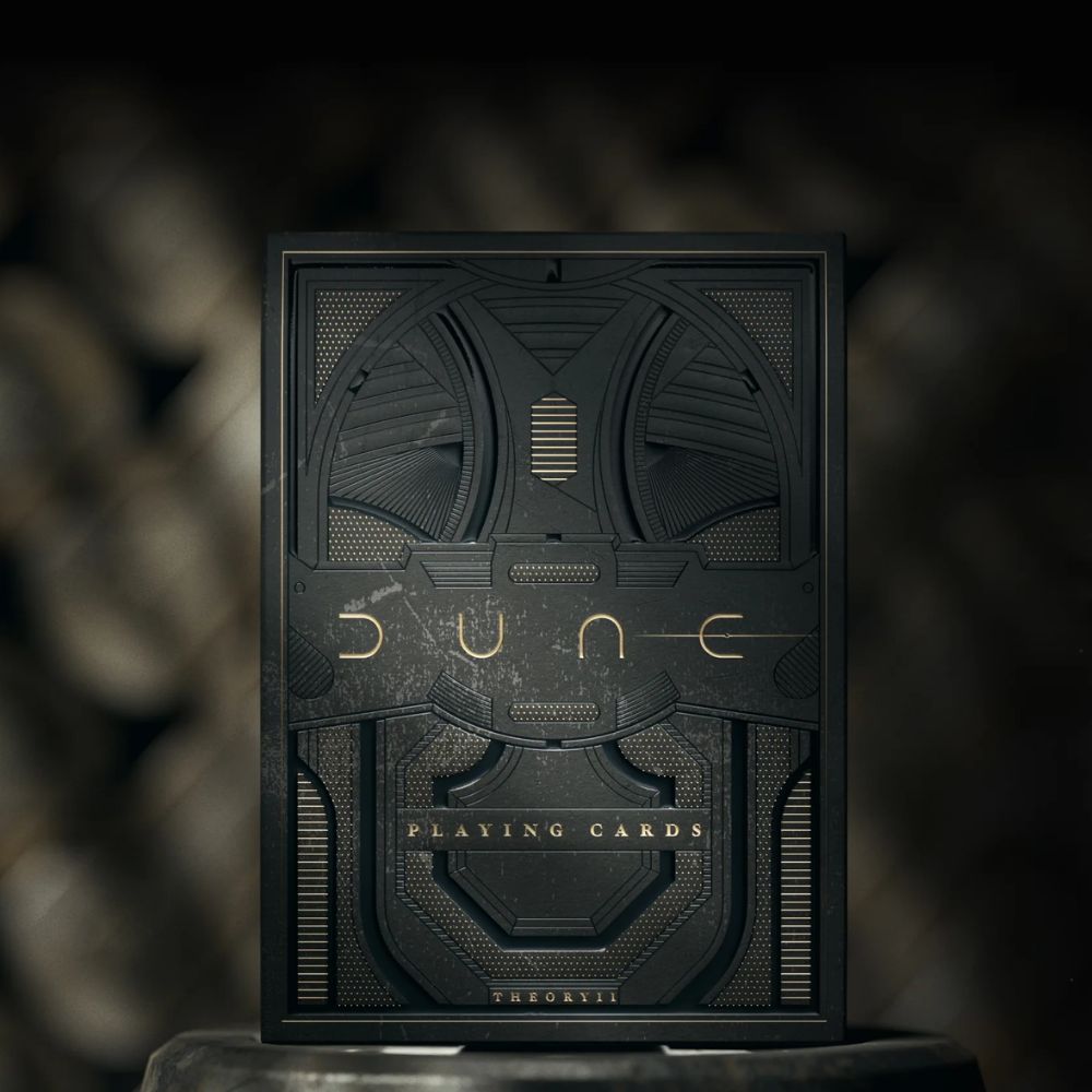 Dune playing cards - single deck box on a platform