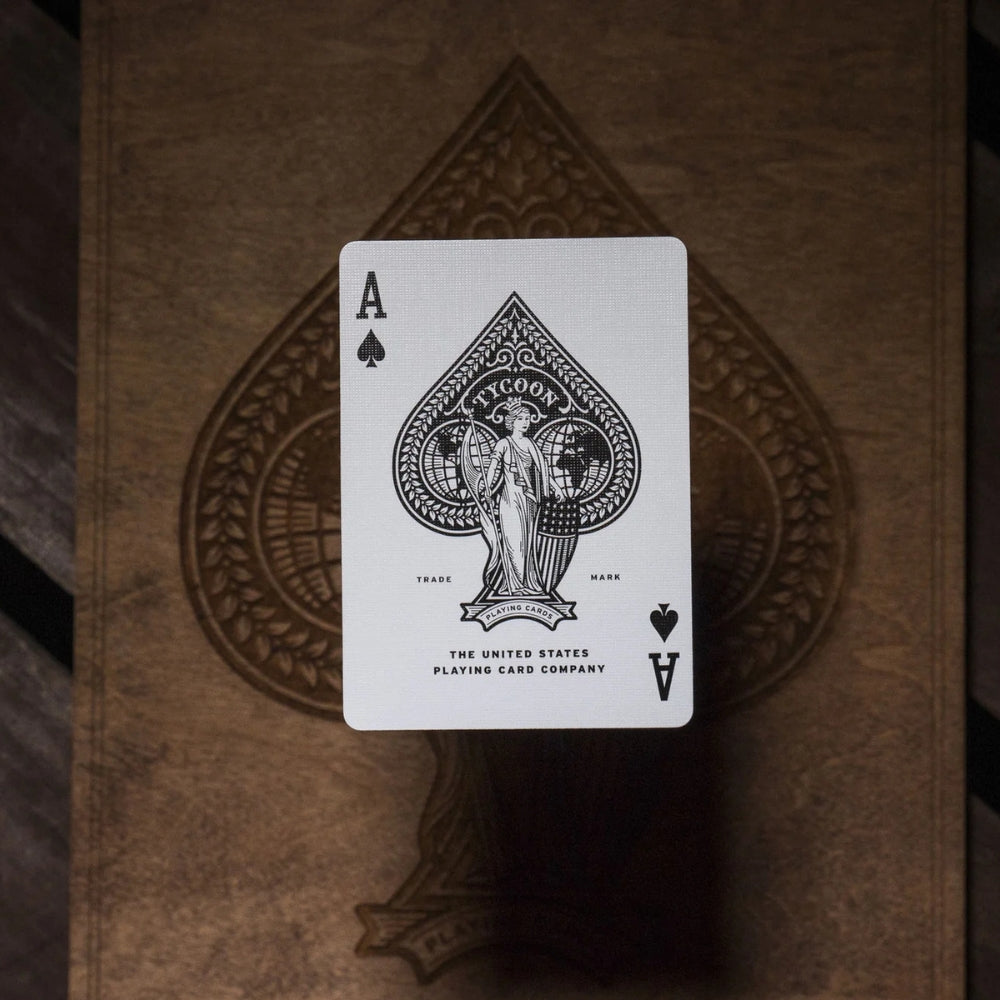 ace of spades card taken from a set of ivory tycoon playing cards