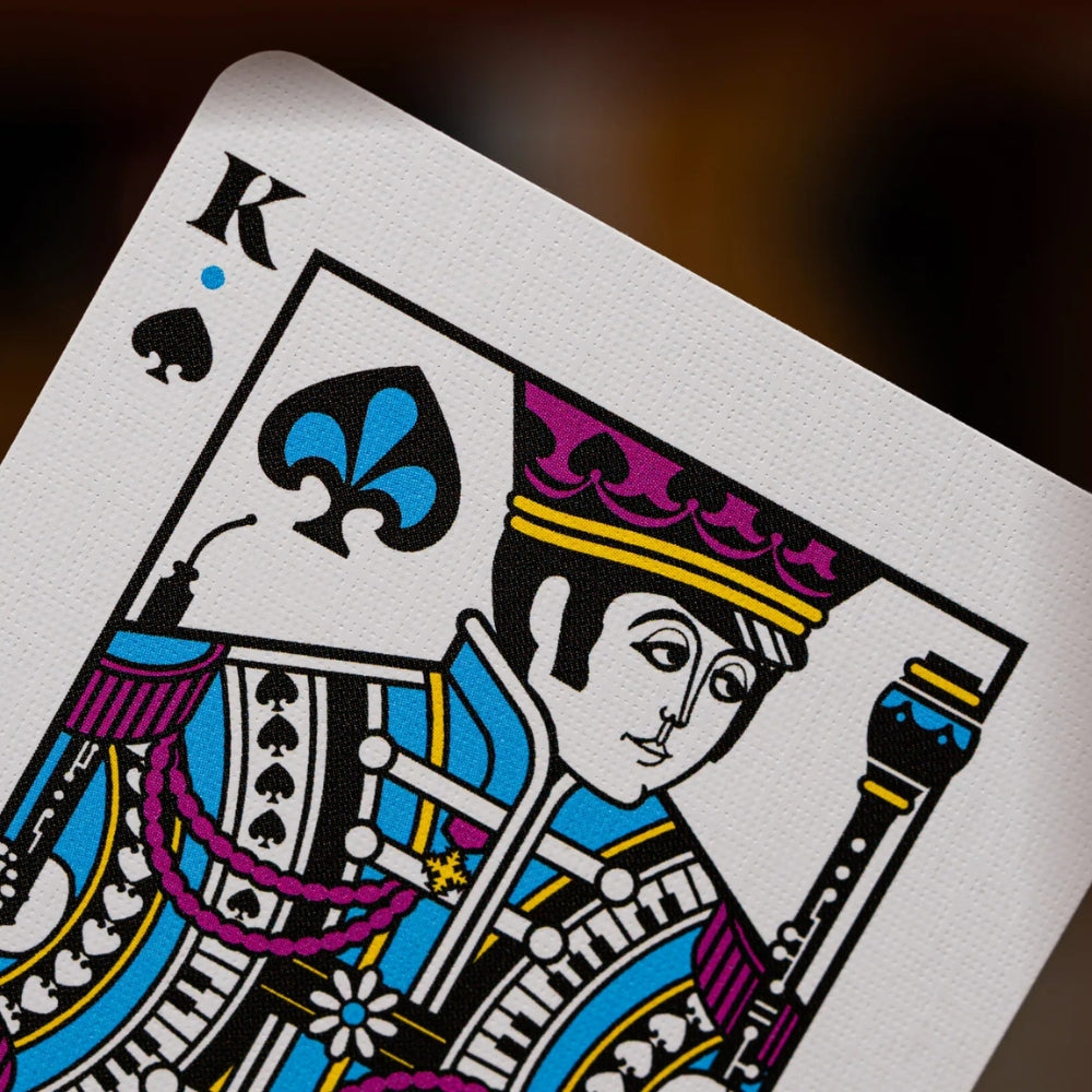 close up of the king of spades from The Beatles playing cards (Theory11)